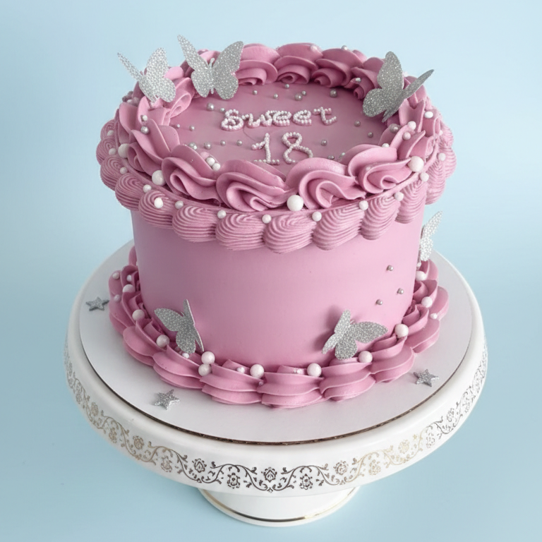 Lilac Ruffle Delight Cake