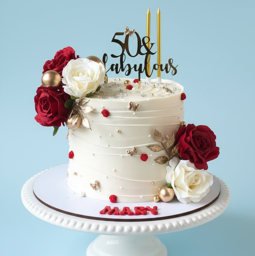 Red Rose Jubilee 50 Cake
