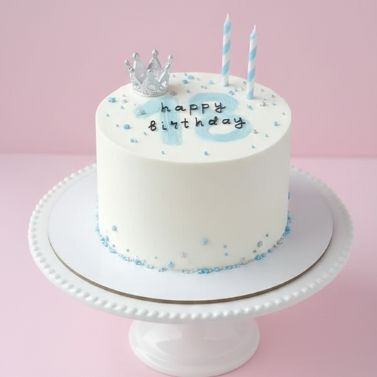 Sky Blue Minimal Birthday Cake