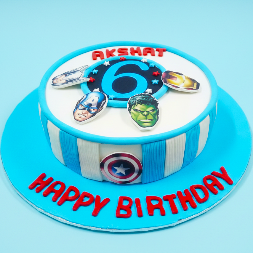 Avengers Number 6 Cake