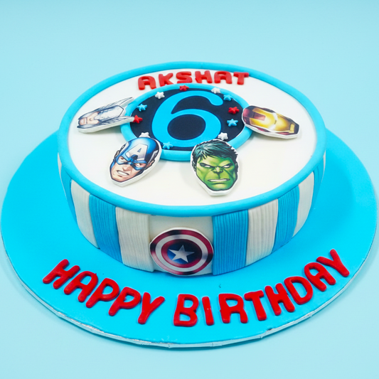 Avengers Number 6 Cake