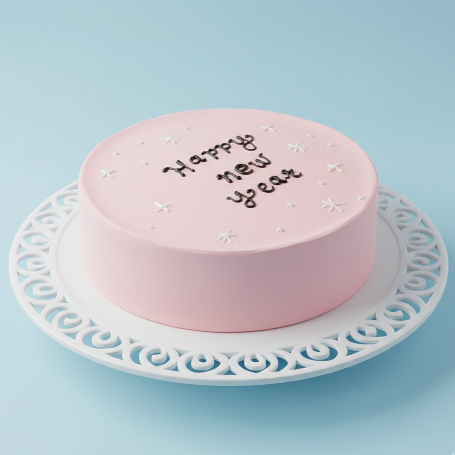 Elegant Blush New Year Cake