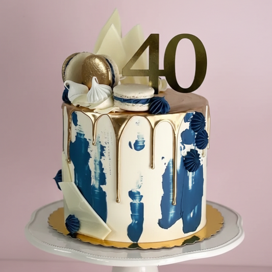 Golden Forty Drip Cake