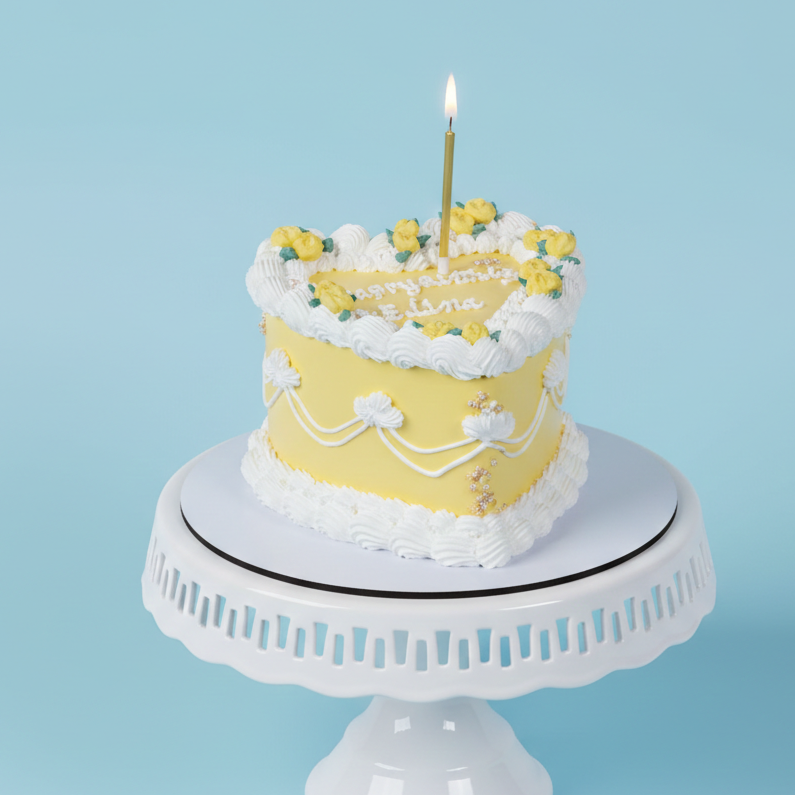 Golden Candle Vintage Cake