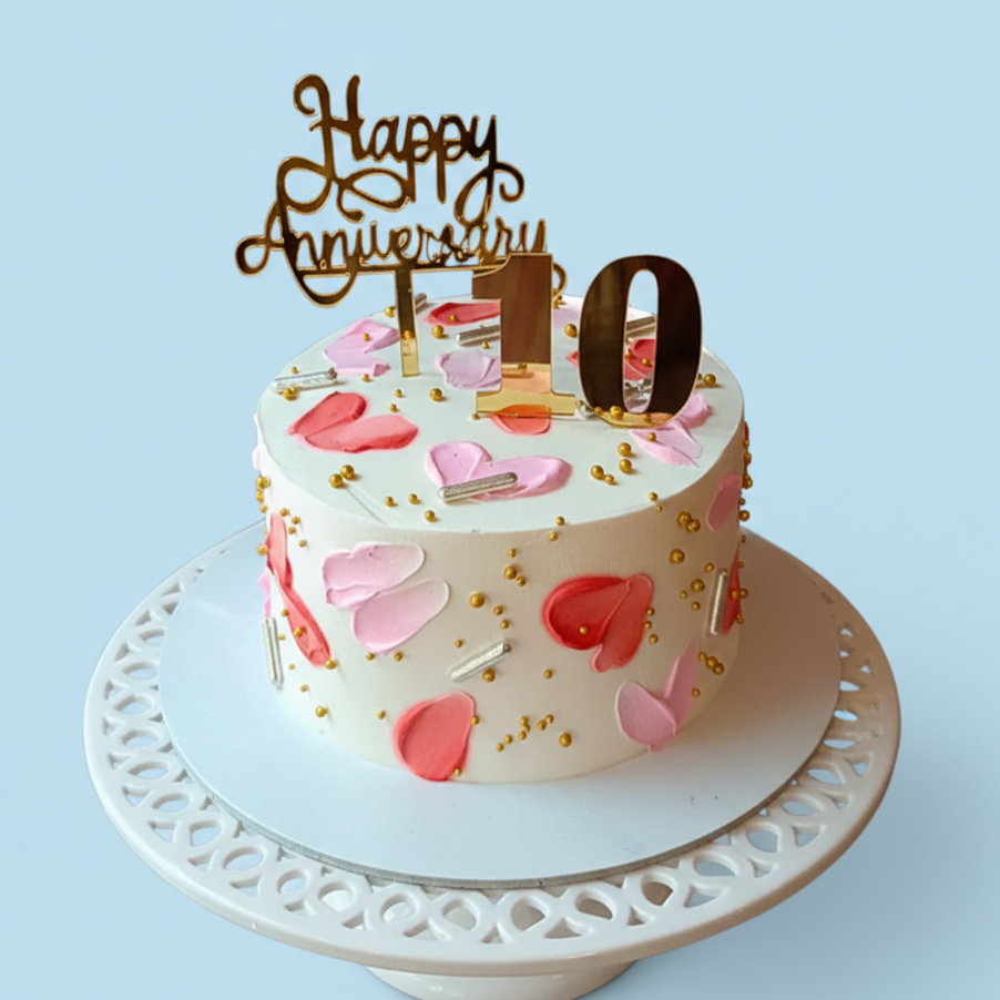 Petals & Promise  10th Anniversary Cake