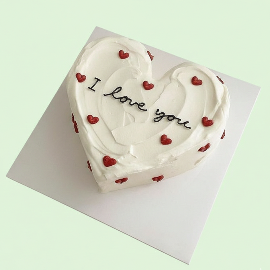 Heartfelt Love Message Cake