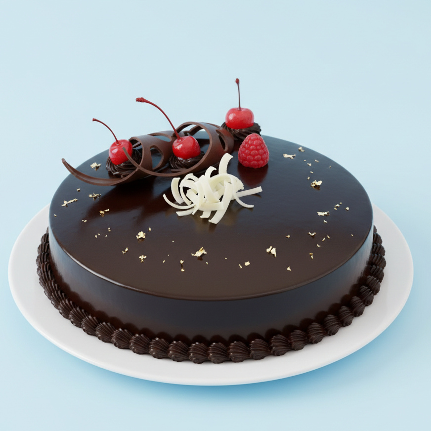 Midnight Cherry Truffle Cake