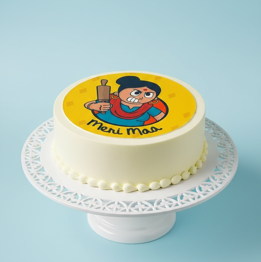 Super Mom Cartoon Cake
