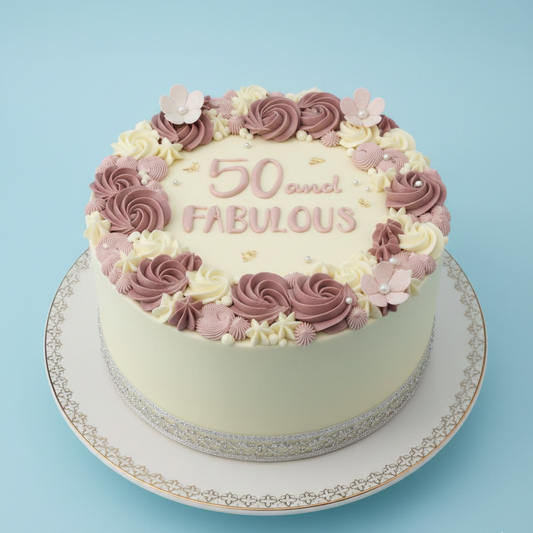 Golden Fabulous 50 Cake