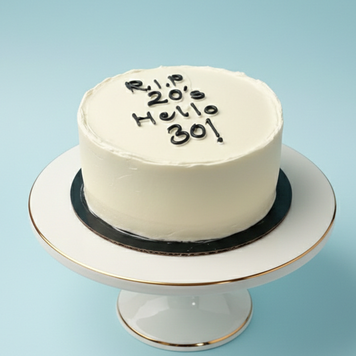 Minimal Thirty Celebration Cake