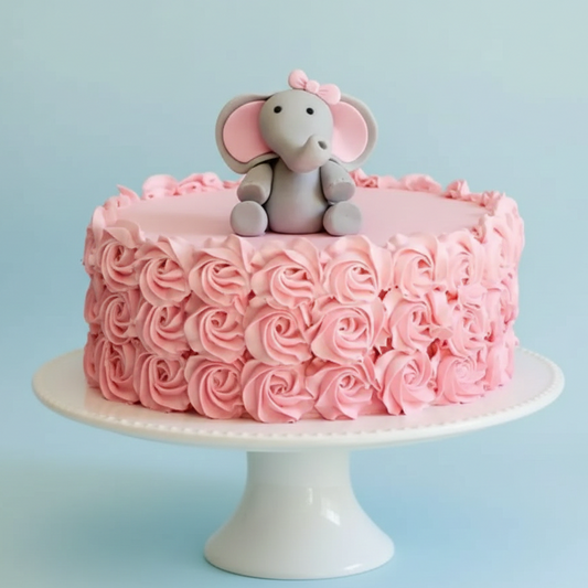 Rosy Elephant Garden Cake