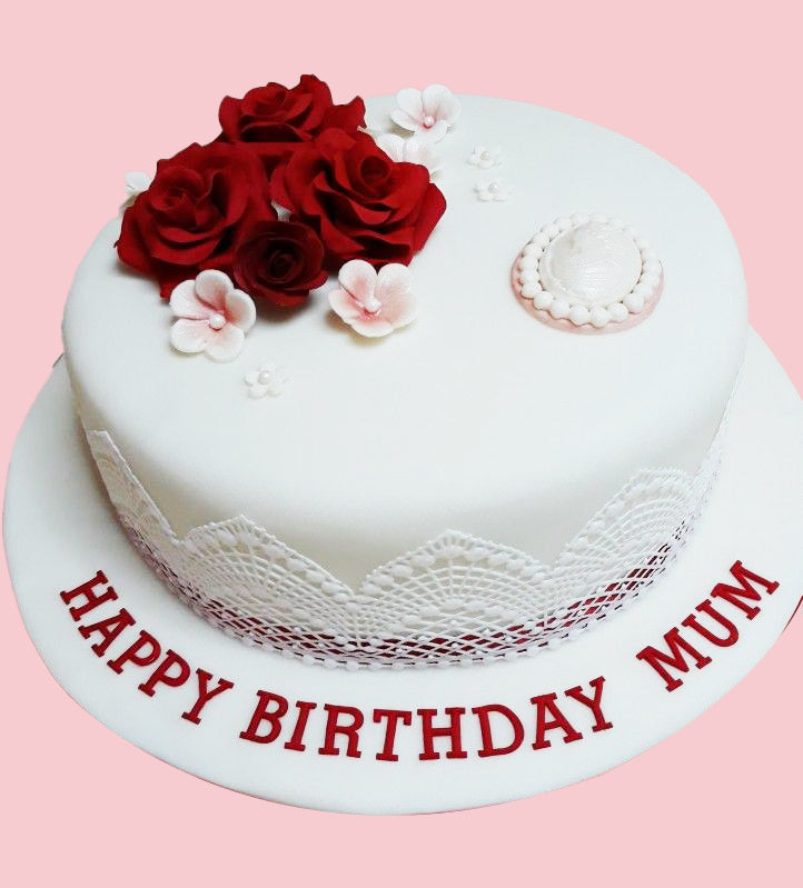 Elegant Rose Birthday Cake for Mom