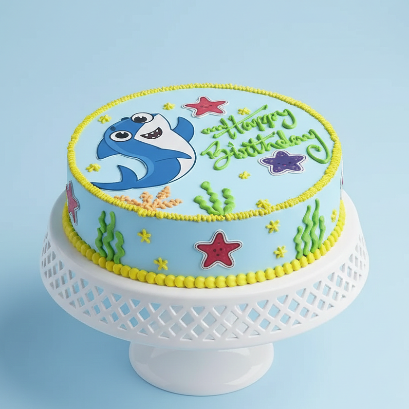 Fin-tastic Birthday Shark Cake