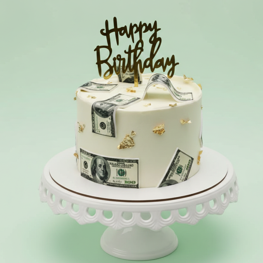 Birthday in Bills Cake