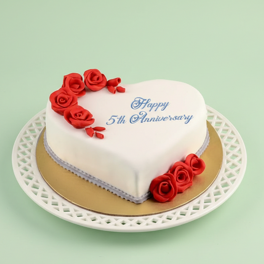 Crimson Heart 5th Anniversary Cake