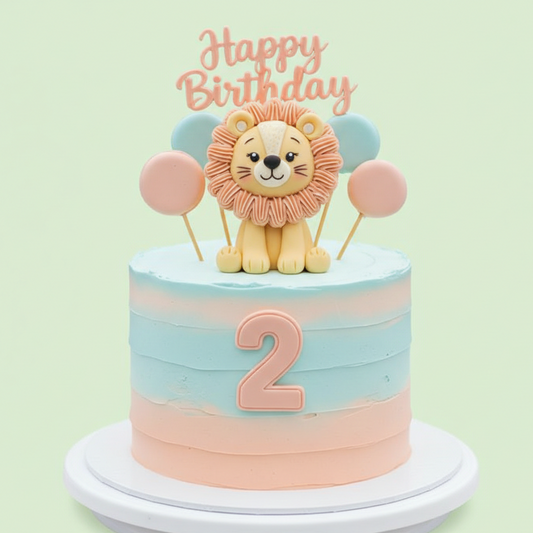 Little Lion Second Birthday Delight Cake