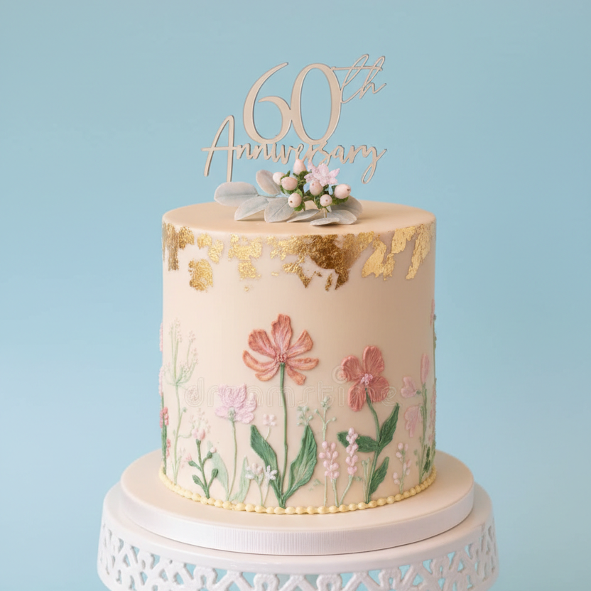 Floral Diamond Jubilee Cake