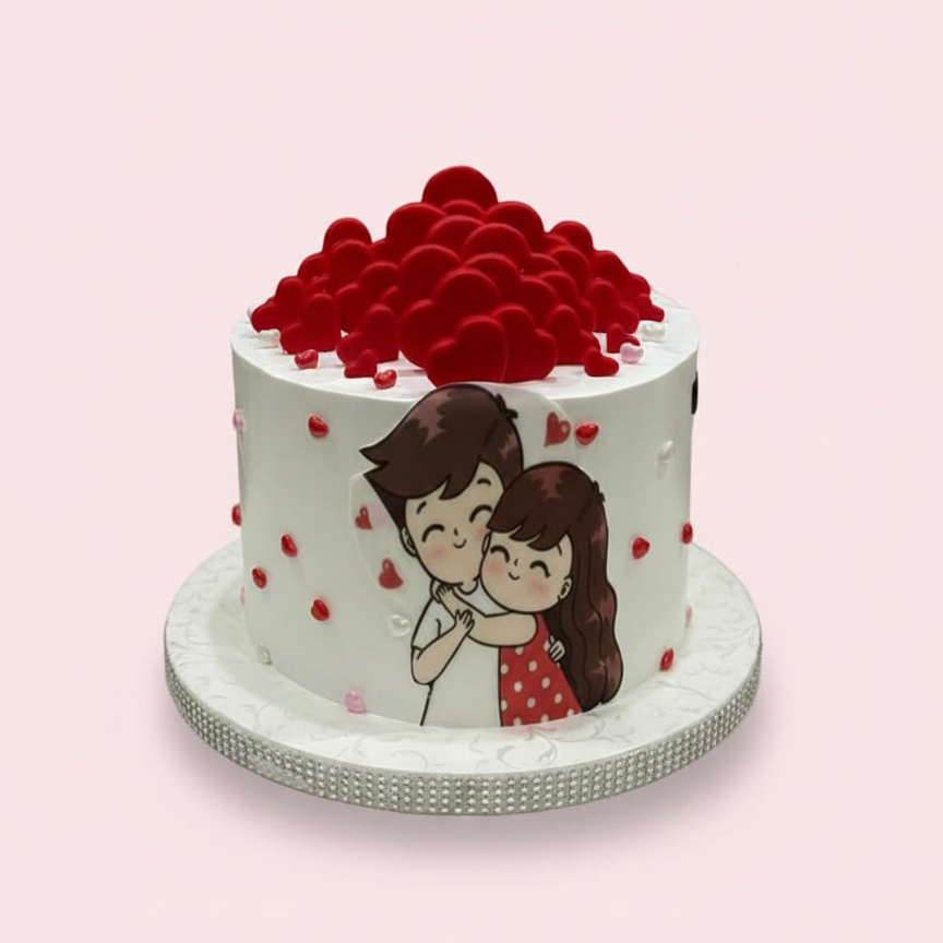 Cute Love Story Cake