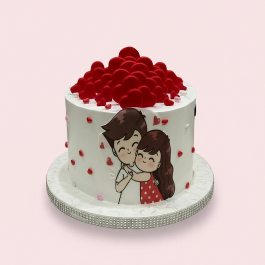 Cute Love Story Cake