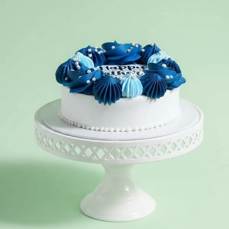 Royal Blue Rosette Dad Cake