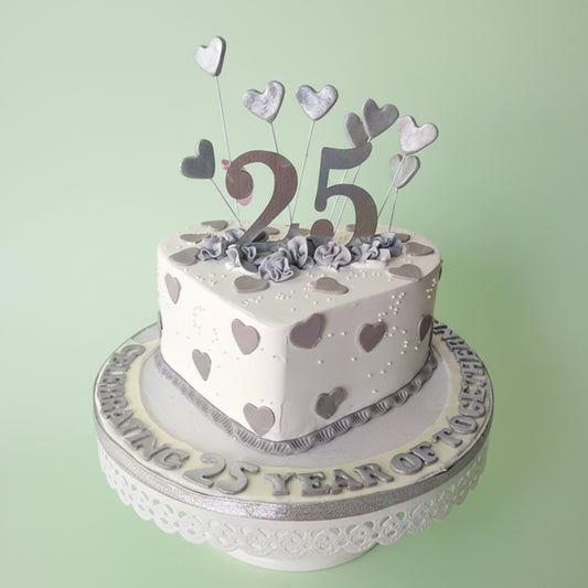Heartfelt Silver Jubilee Celebration Cake