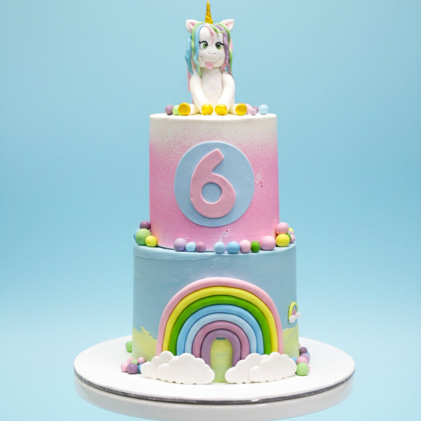 Rainbow Unicorn Milestone Cake
