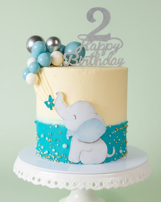 Sweet Elephant Second Birthday Dream Cake