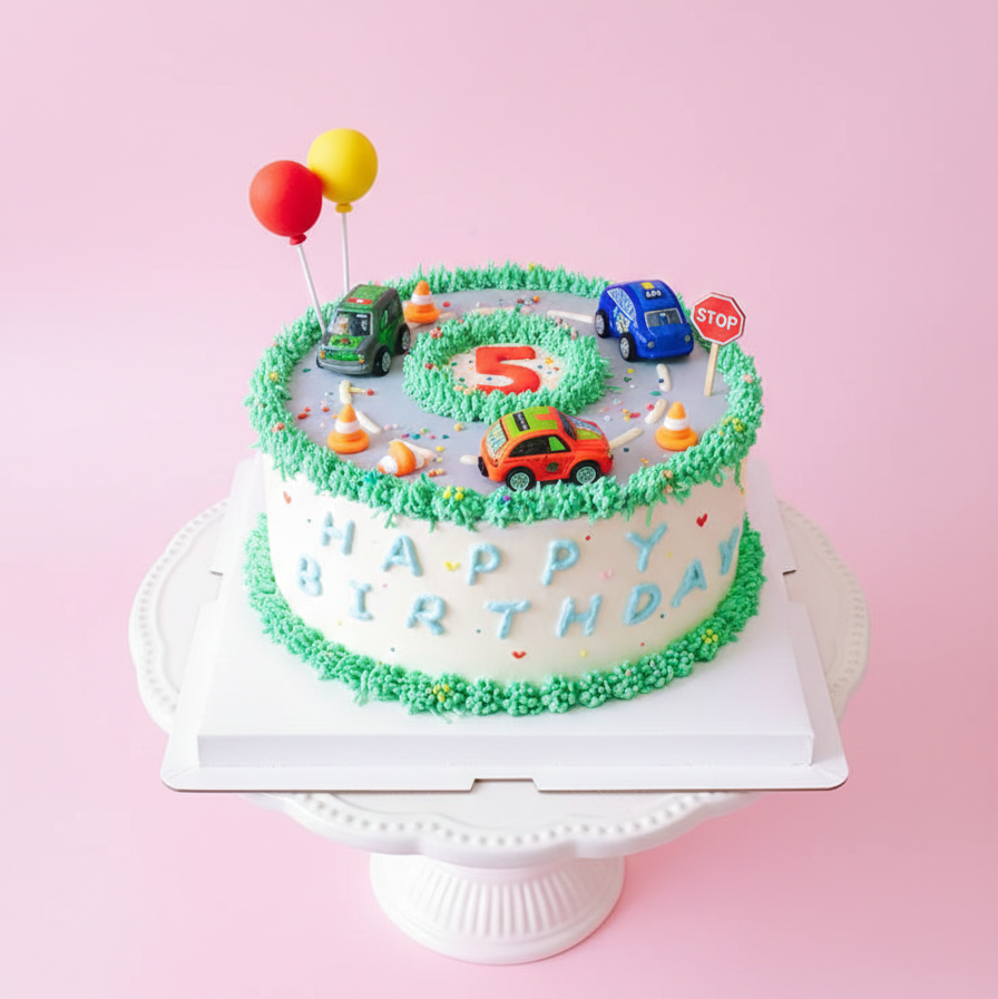 Happy Roads Birthday Cake
