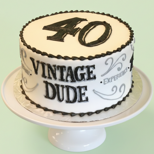 Vintage Dude 40 Cake