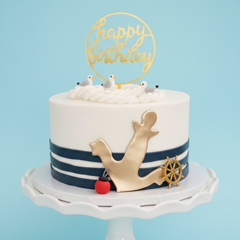 Golden Tide Birthday Cake