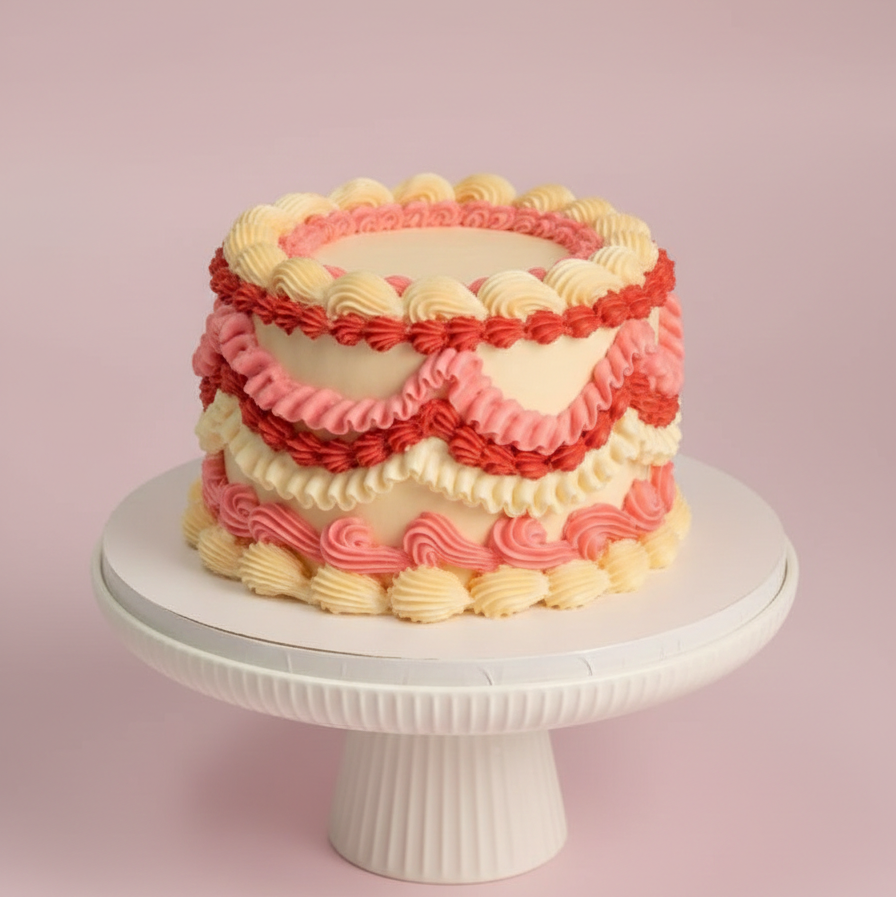 Blush Ribbon Charm Cake