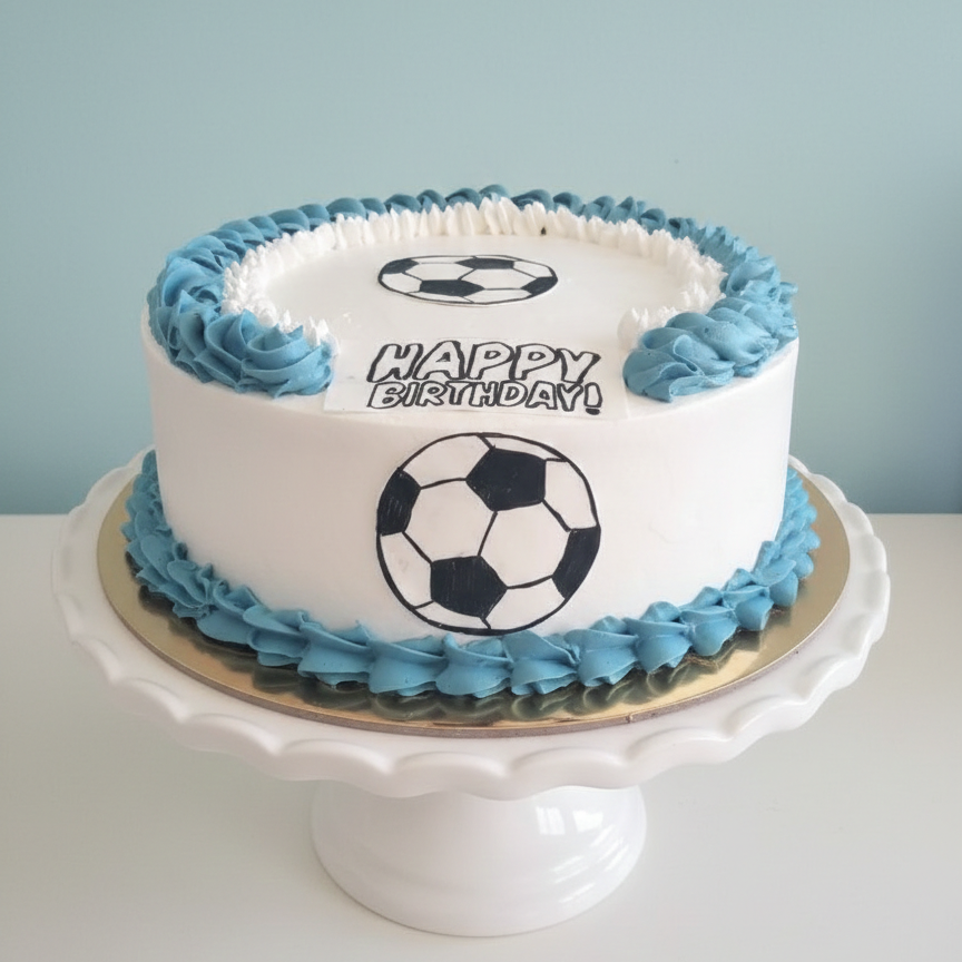 Blue Team Victory Football Cake