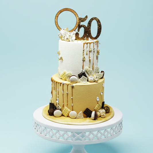Golden Bliss Celebration Cake
