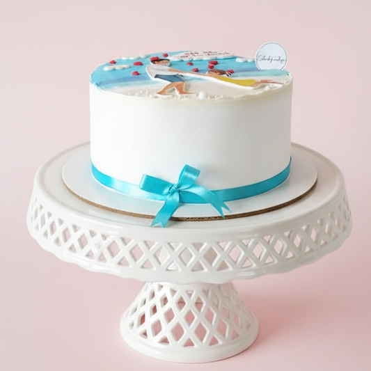 Blue Ribbon Charm Cake