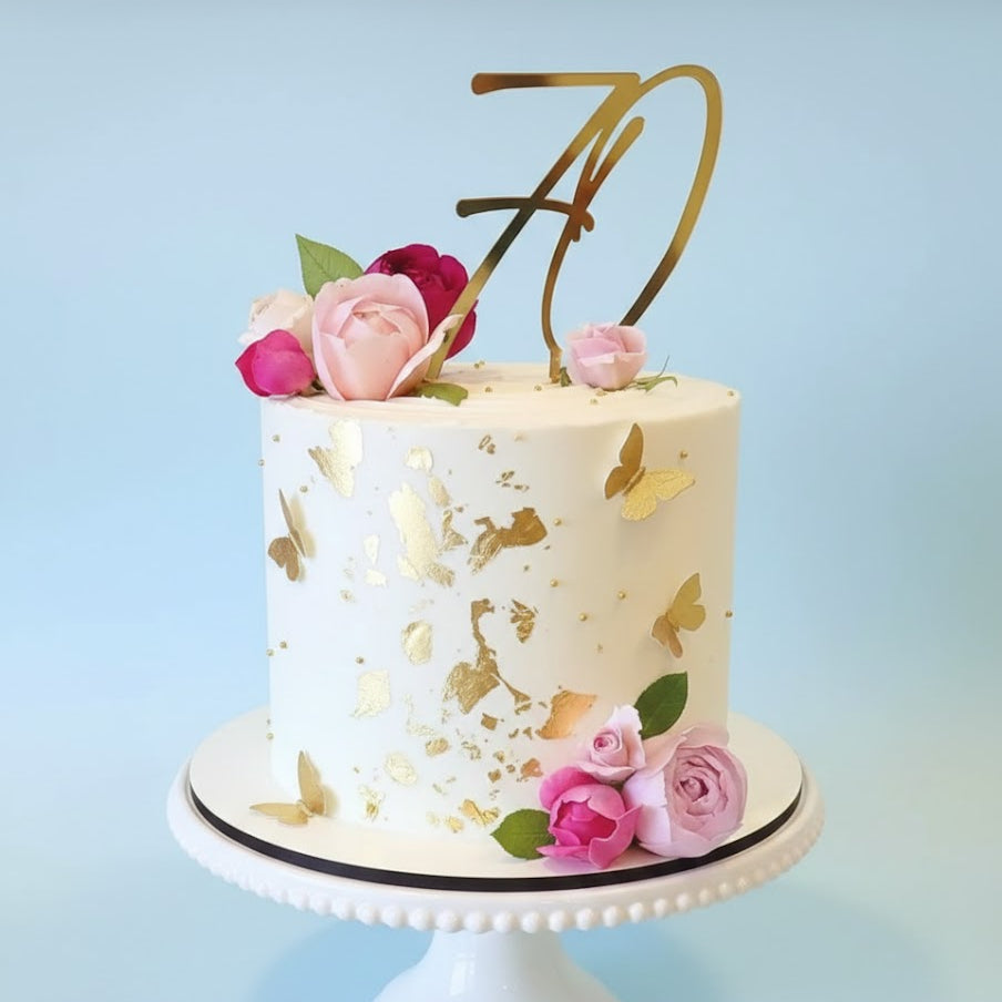 The Golden Butterfly Garden Cake