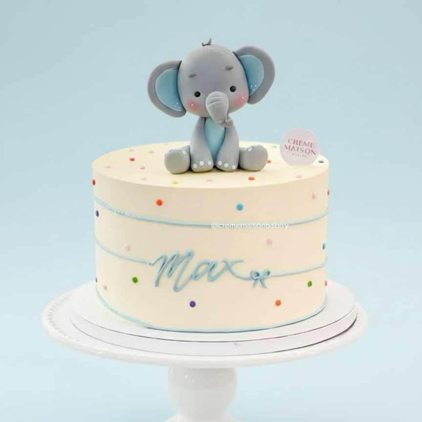 Little Elephant First Birthday Bliss Cake