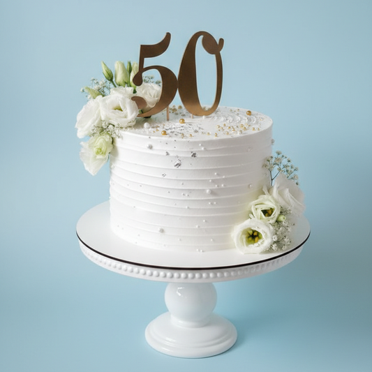 Classic White Blossom 50 Cake