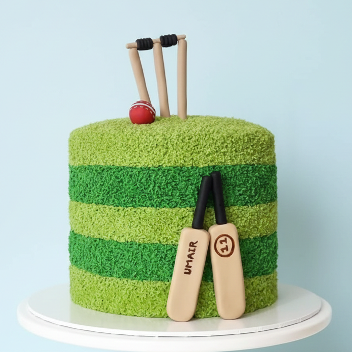 Striped Cricket Bat Cake
