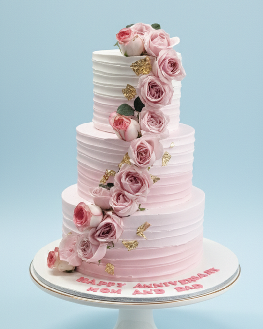 Blush Floral Tier Cake