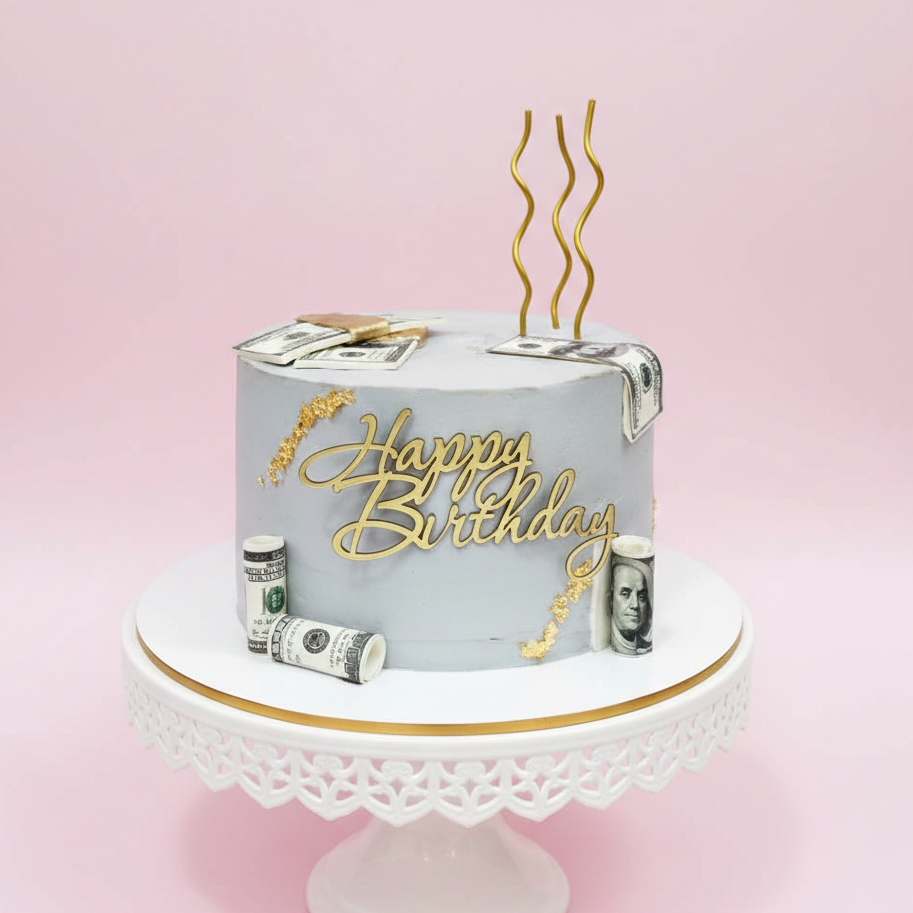 Rich Wishes Birthday Cake