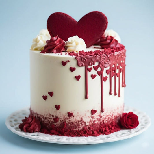 Romantic Red Velvet Drip Cake