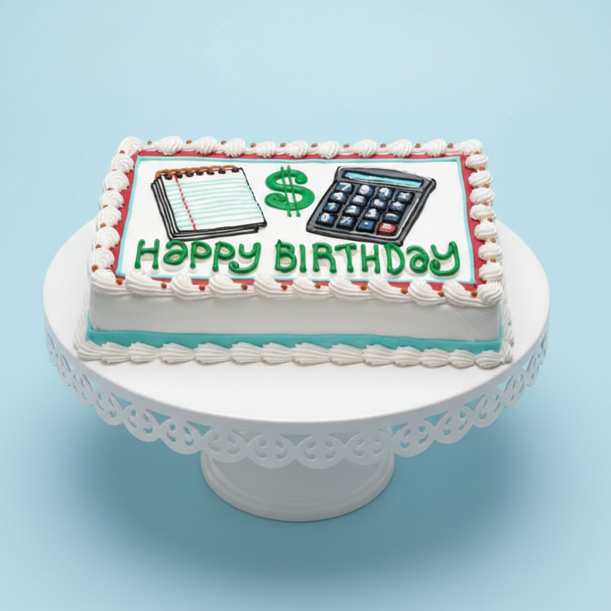 Happy Balance Sheet Cake