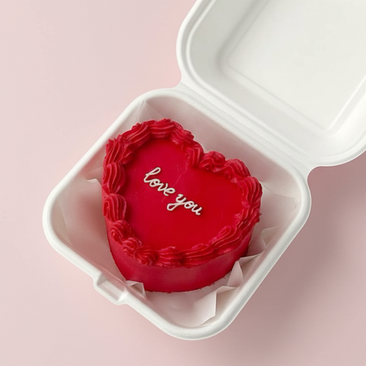 Red Velvet Heart Bento Cake