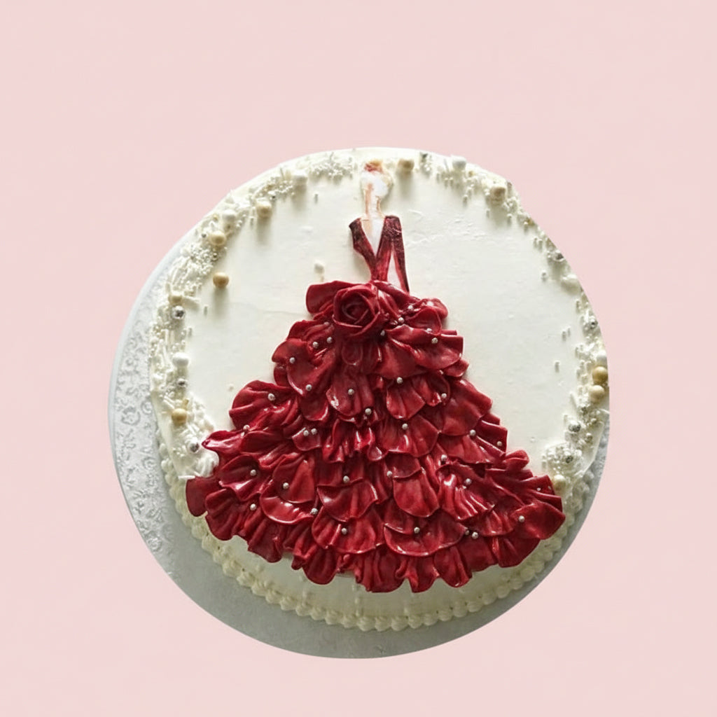 Red Carpet Gown Cake