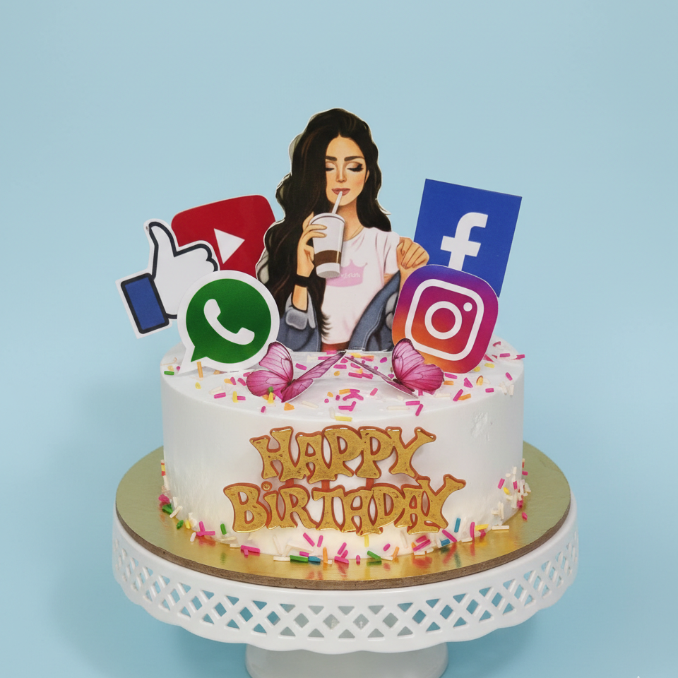 Social Star Birthday Cake