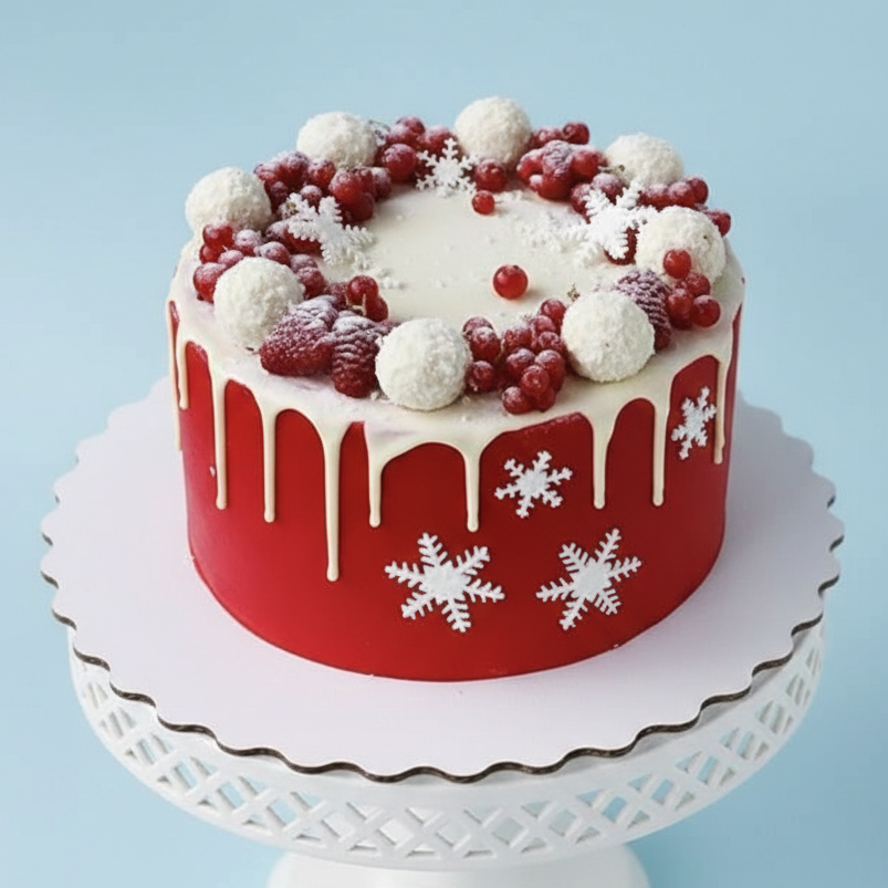 Snowfall Drip Christmas Cake