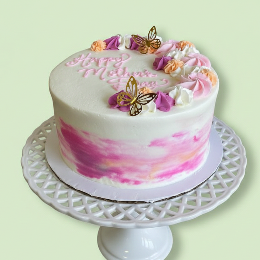 Blush Butterfly Mom Cake