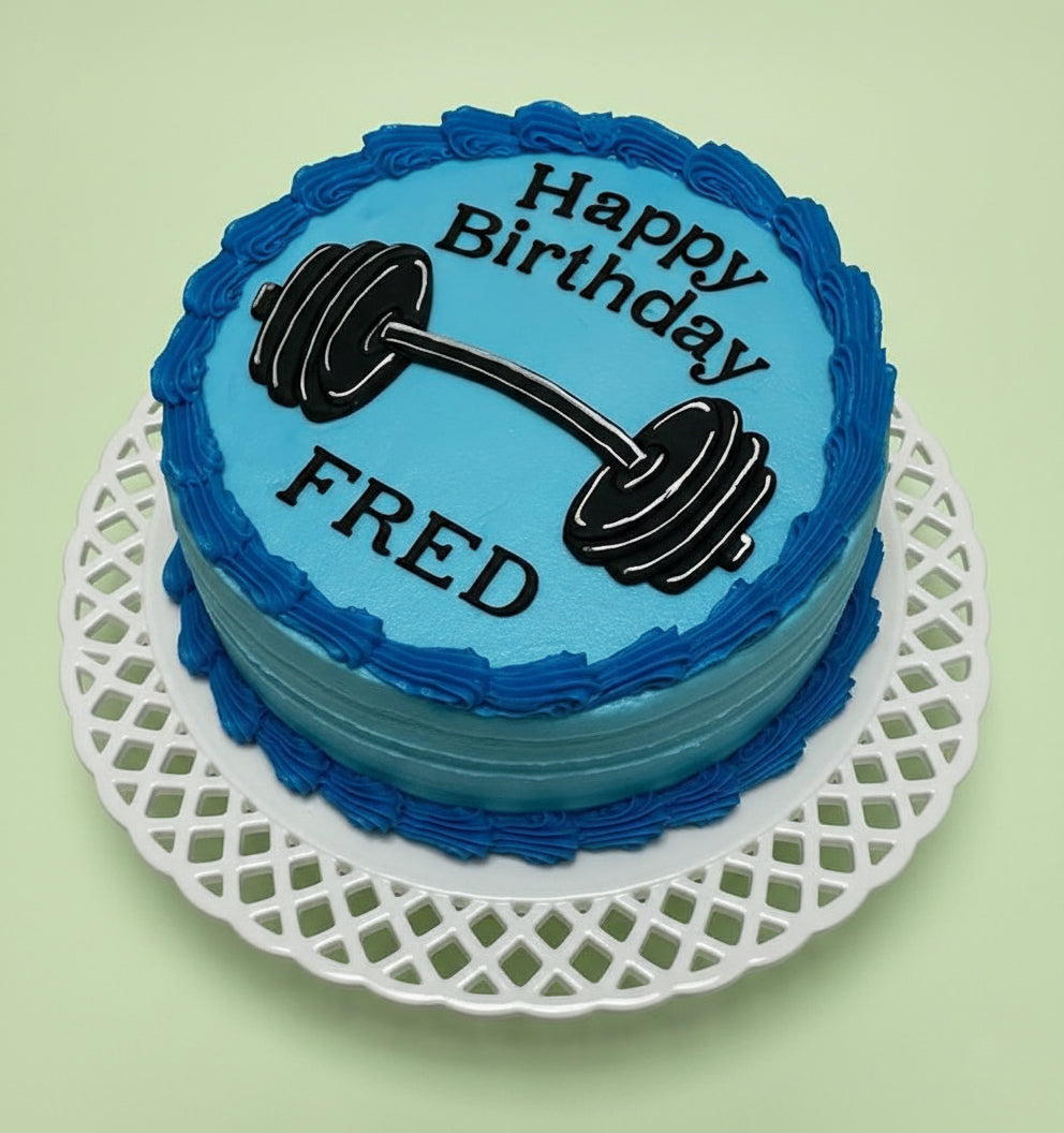 Barbell Birthday Power Cake