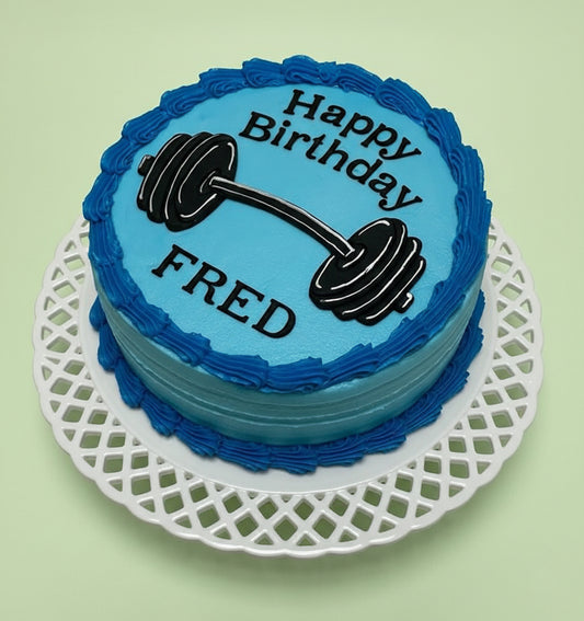 Barbell Birthday Power Cake