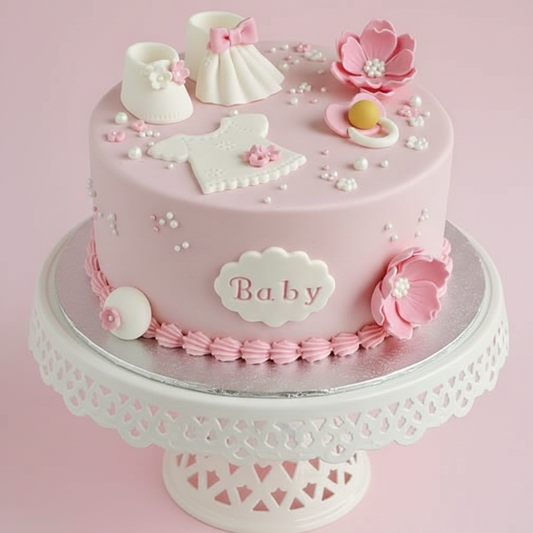 Rosy Baby Shower Cake